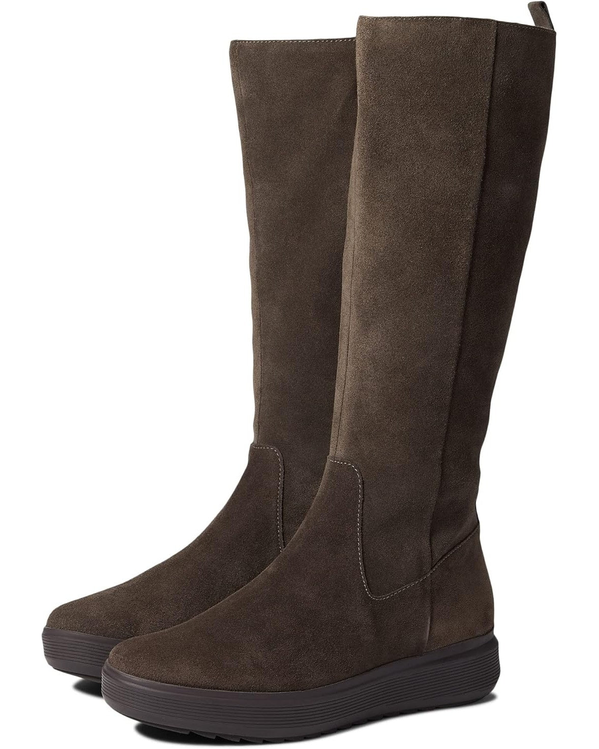 Taupe Suede Wide Calf