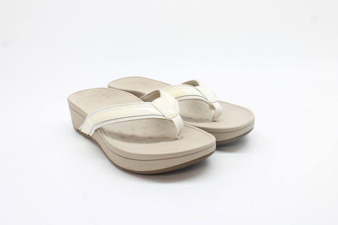 Taupe White Patent