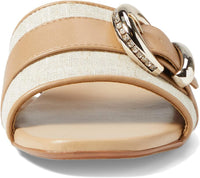 Naturalizer Womens Santiago Fashion Slip On Slide Flat Sandal with Buckle