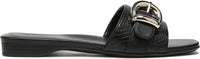 Naturalizer Womens Santiago Fashion Slip On Slide Flat Sandal with Buckle