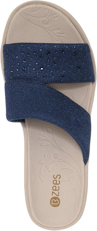 Bzees Womens Dynasty Bright Wedge Sandal