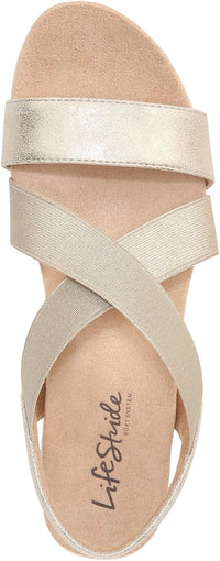 LifeStride Womens Delta 2 Strappy Wedge Sandal