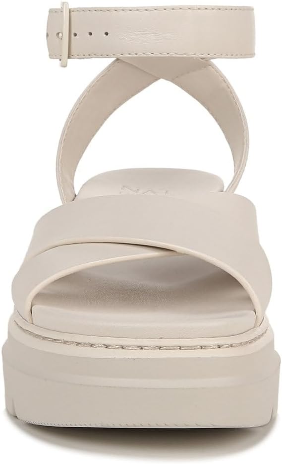 Naturalizer Womens Darry Leather Ankle Strap Platform Sandals