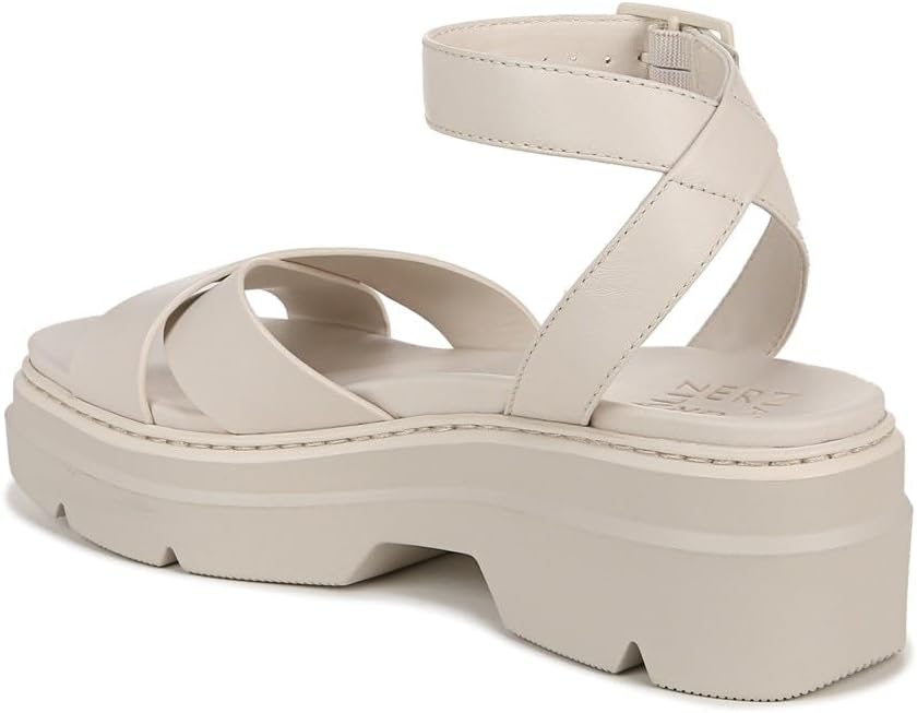 Naturalizer Womens Darry Leather Ankle Strap Platform Sandals
