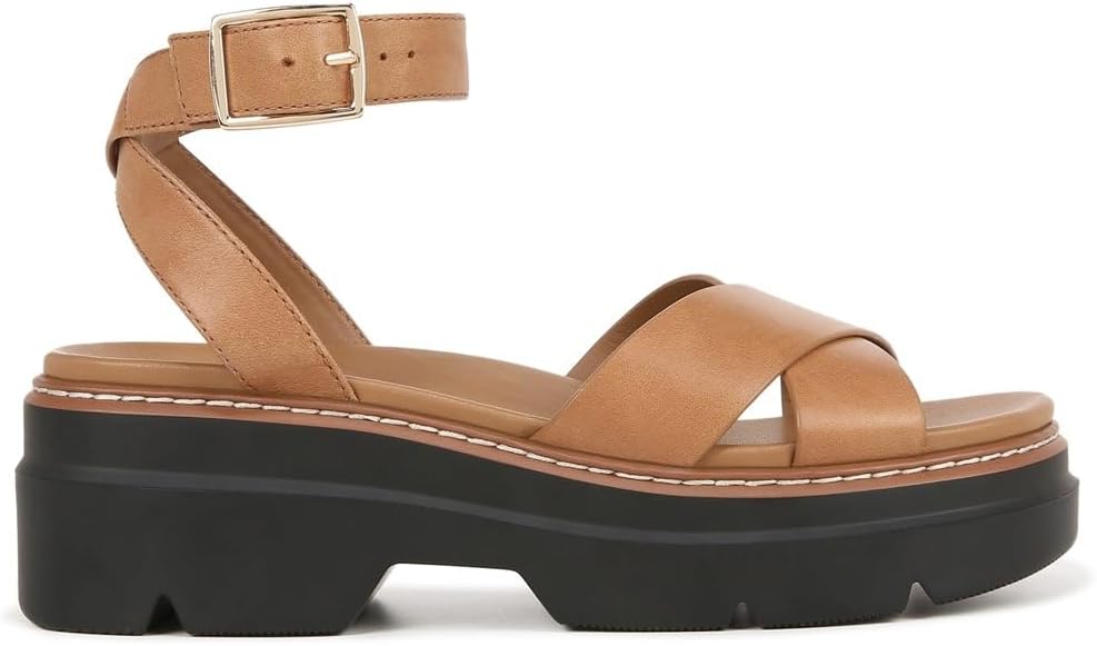Naturalizer Womens Darry Leather Ankle Strap Platform Sandals