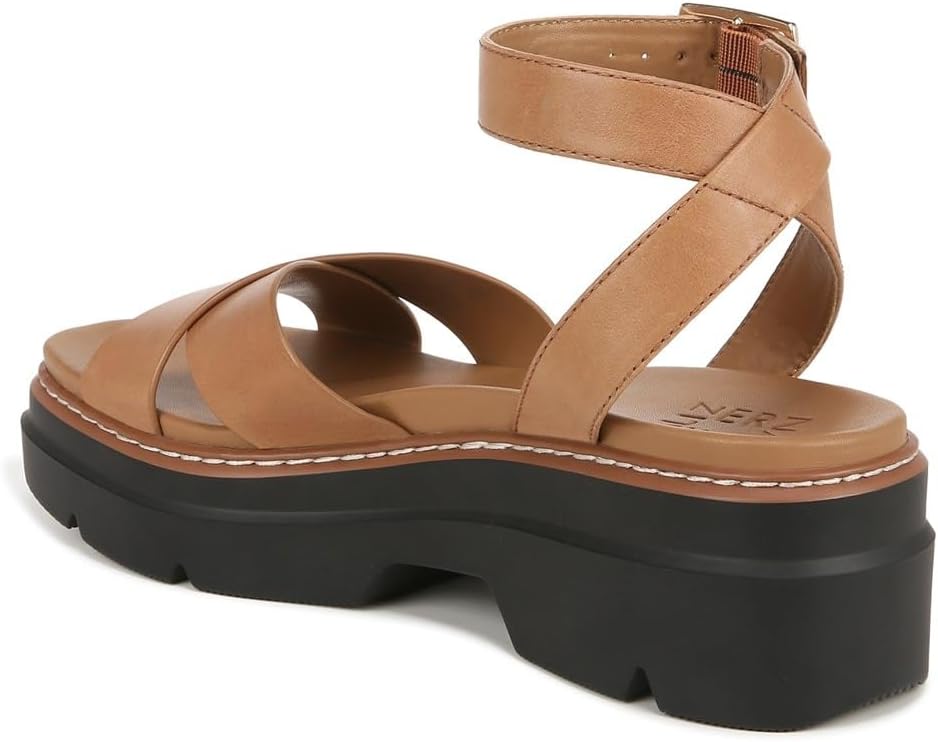 Naturalizer Womens Darry Leather Ankle Strap Platform Sandals