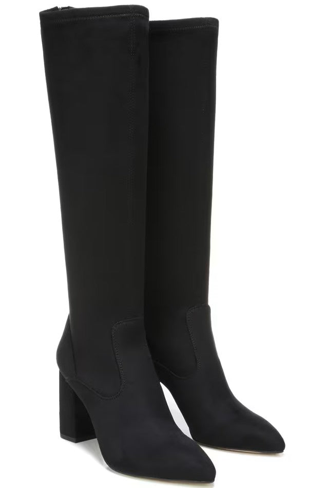 Black Suede Wide Calf