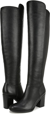 Black Leather Wide Calf