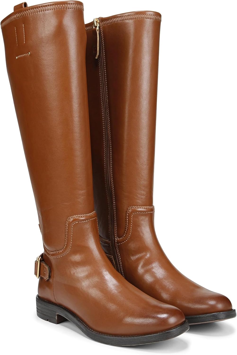 Cognac Brown Stretch Wide Calf