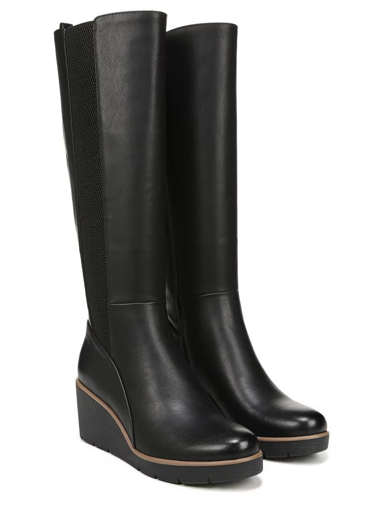 Black Smooth Wide Calf