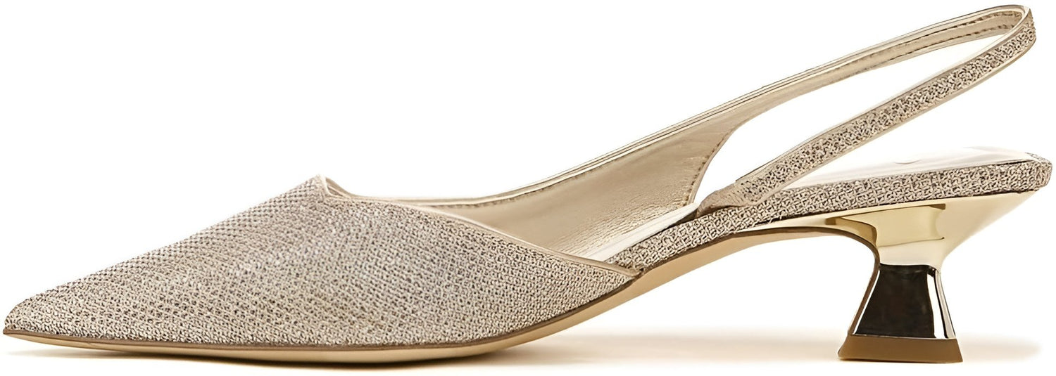 Franco Sarto Women's Devin Pointed Toe Kitten Heel Slingback Pump