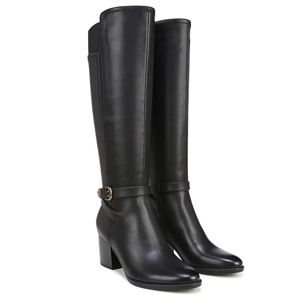 Black Smooth Wide Calf