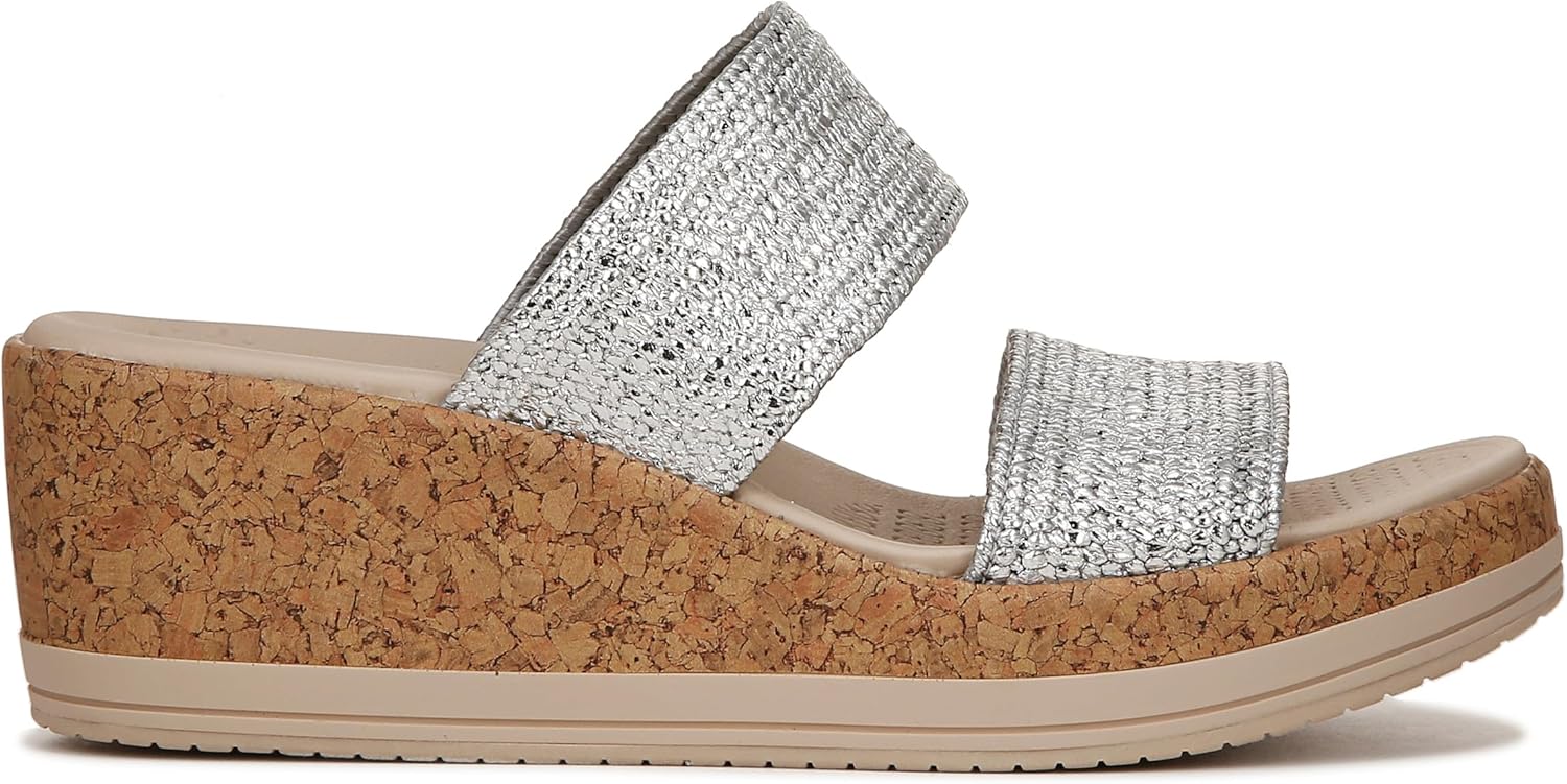 BZees Women's Resort Cork Wedge Strappy Sandal