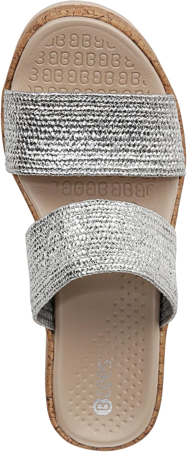BZees Women's Resort Cork Wedge Strappy Sandal