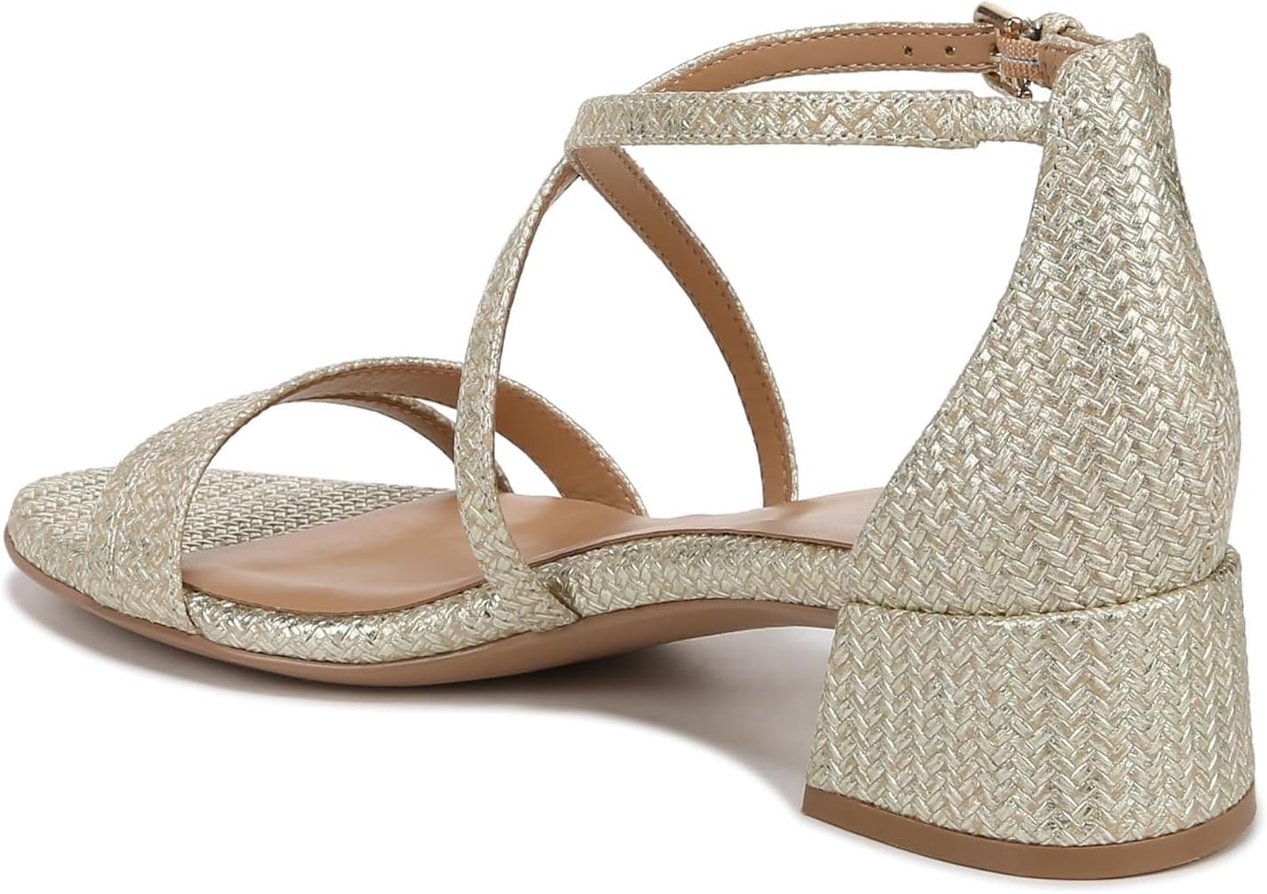 Naturalizer Womens June Strappy Low Block Heel Dress Sandal