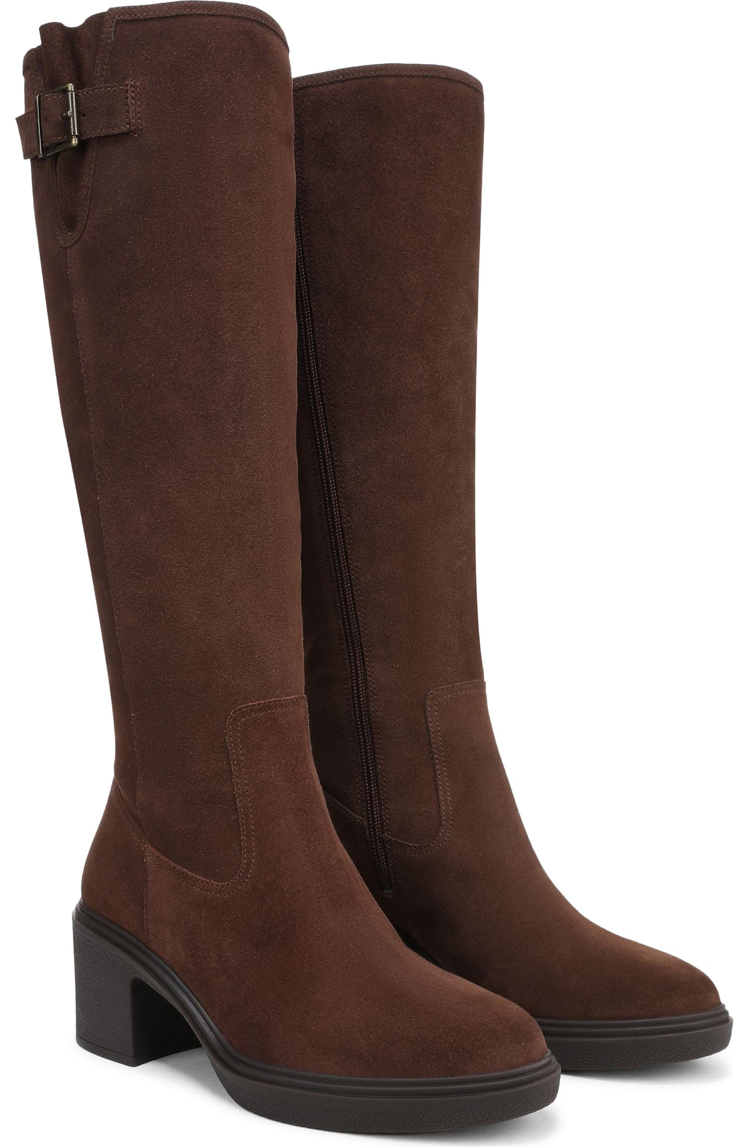 Coffee Suede Wide Calf