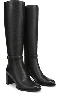 Black Leather Wide Calf