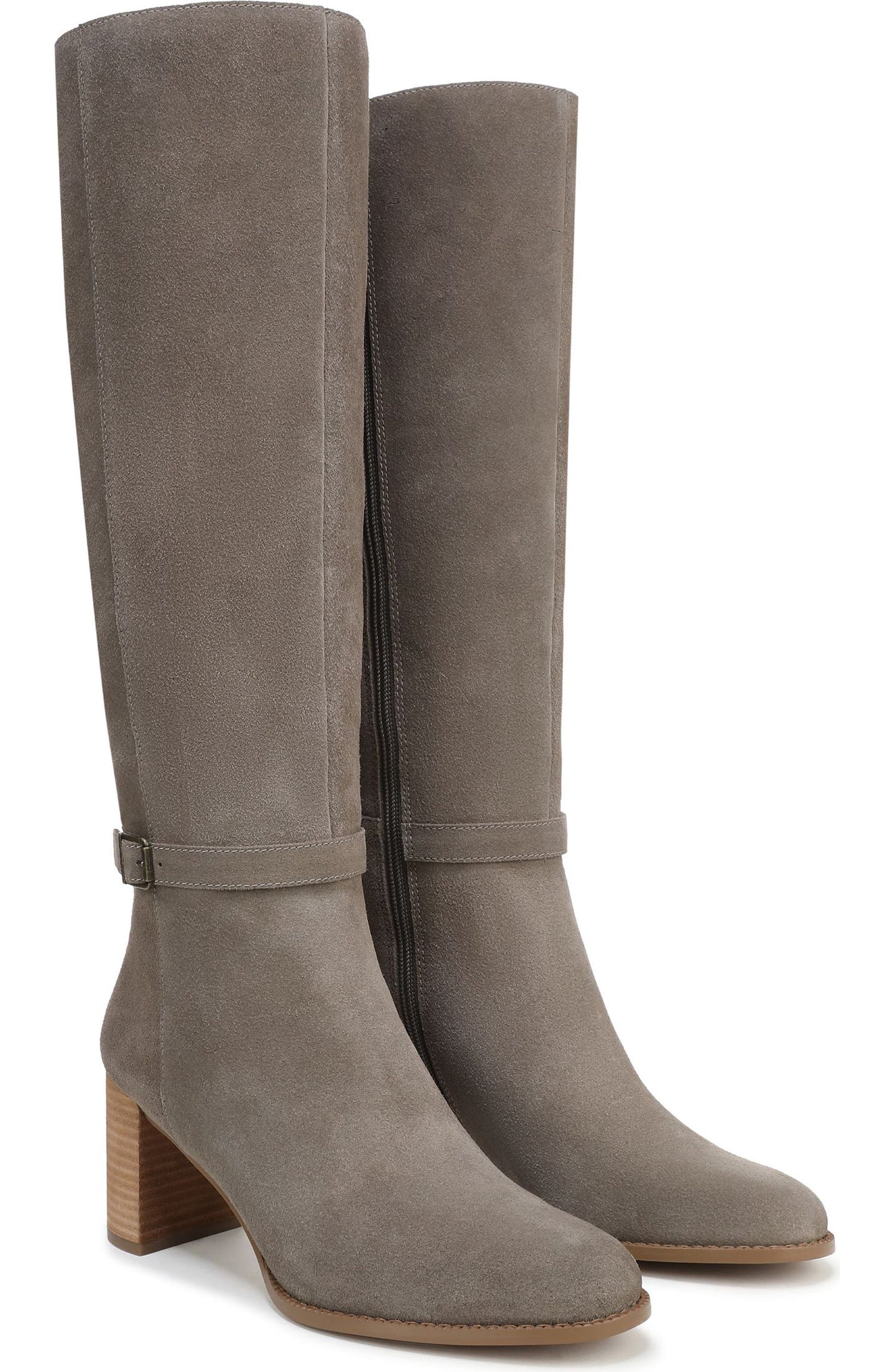 Stone Suede Wide Calf