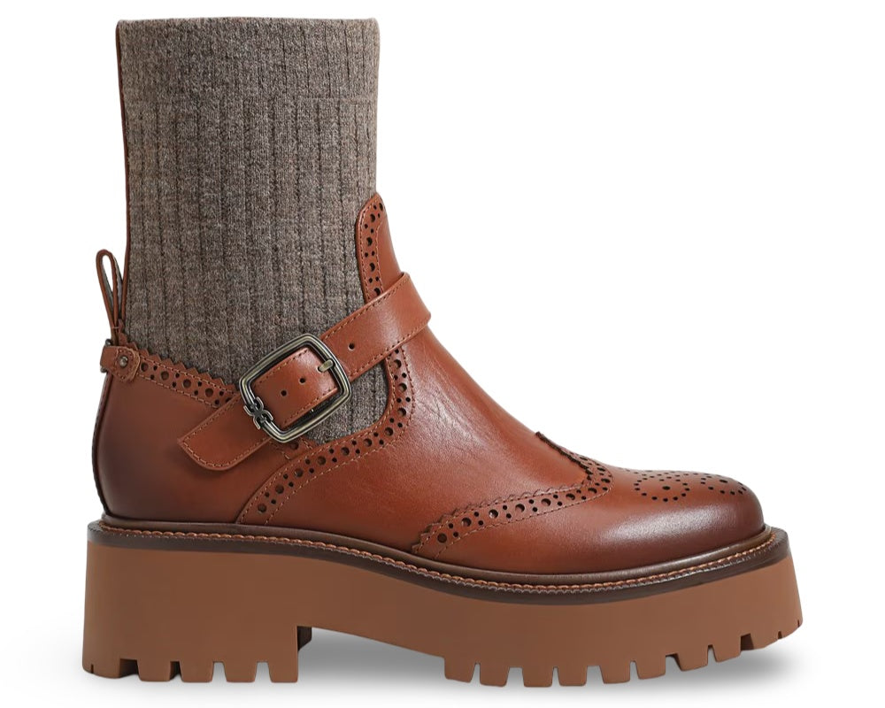 Sam Edelman Women's Elly Lug Sole Wingtip Ankle Boots