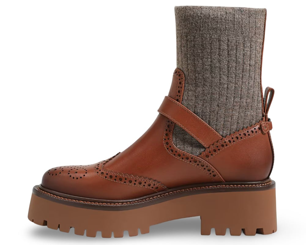 Sam Edelman Women's Elly Lug Sole Wingtip Ankle Boots