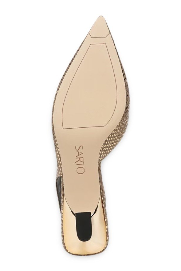 Franco Sarto Women's Devin Pointed Toe Kitten Heel Slingback Pump