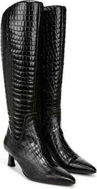 Black Croco Narrow Calf
