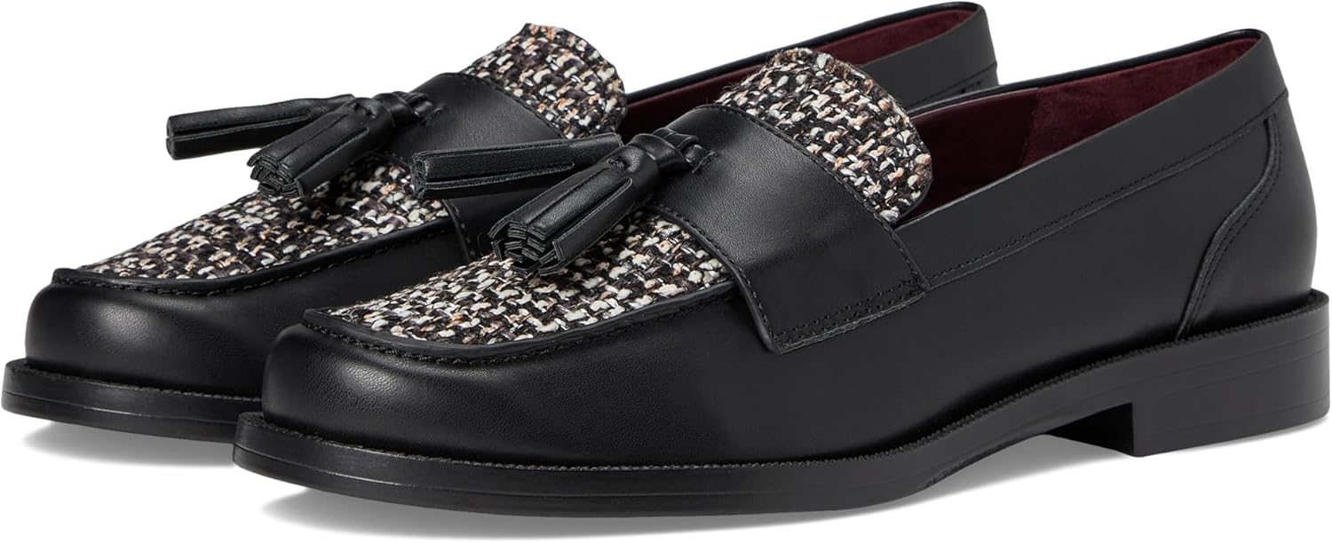 Black Leather/Tweed
