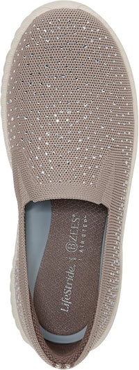 Bzees For Lifestride Women's Wednesday Bright Rhinestone Slip-On Sneakers