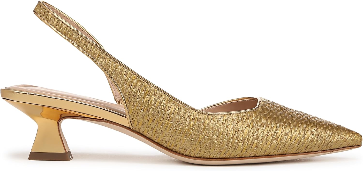 Franco Sarto Women's Devin Pointed Toe Kitten Heel Slingback Pump