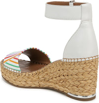 Franco Sarto Womens Clemens Raffia Espadrille Wedge Sandals