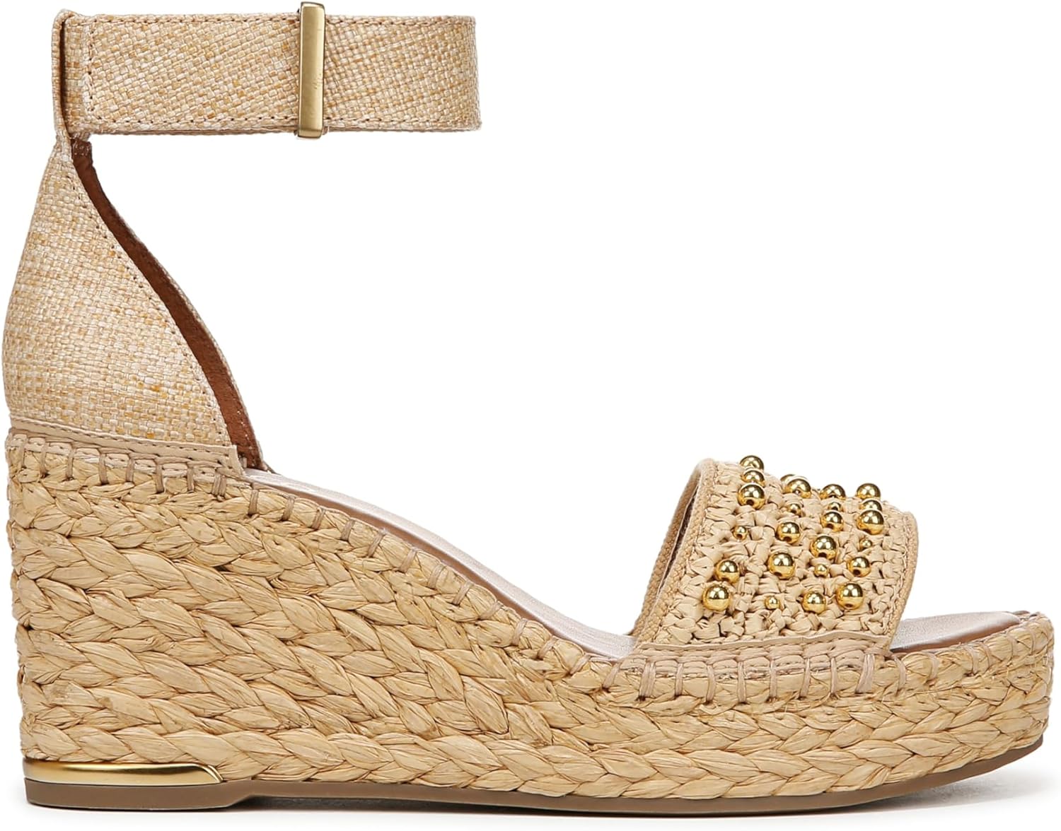 Franco Sarto Womens Clemens Raffia Espadrille Wedge Sandals