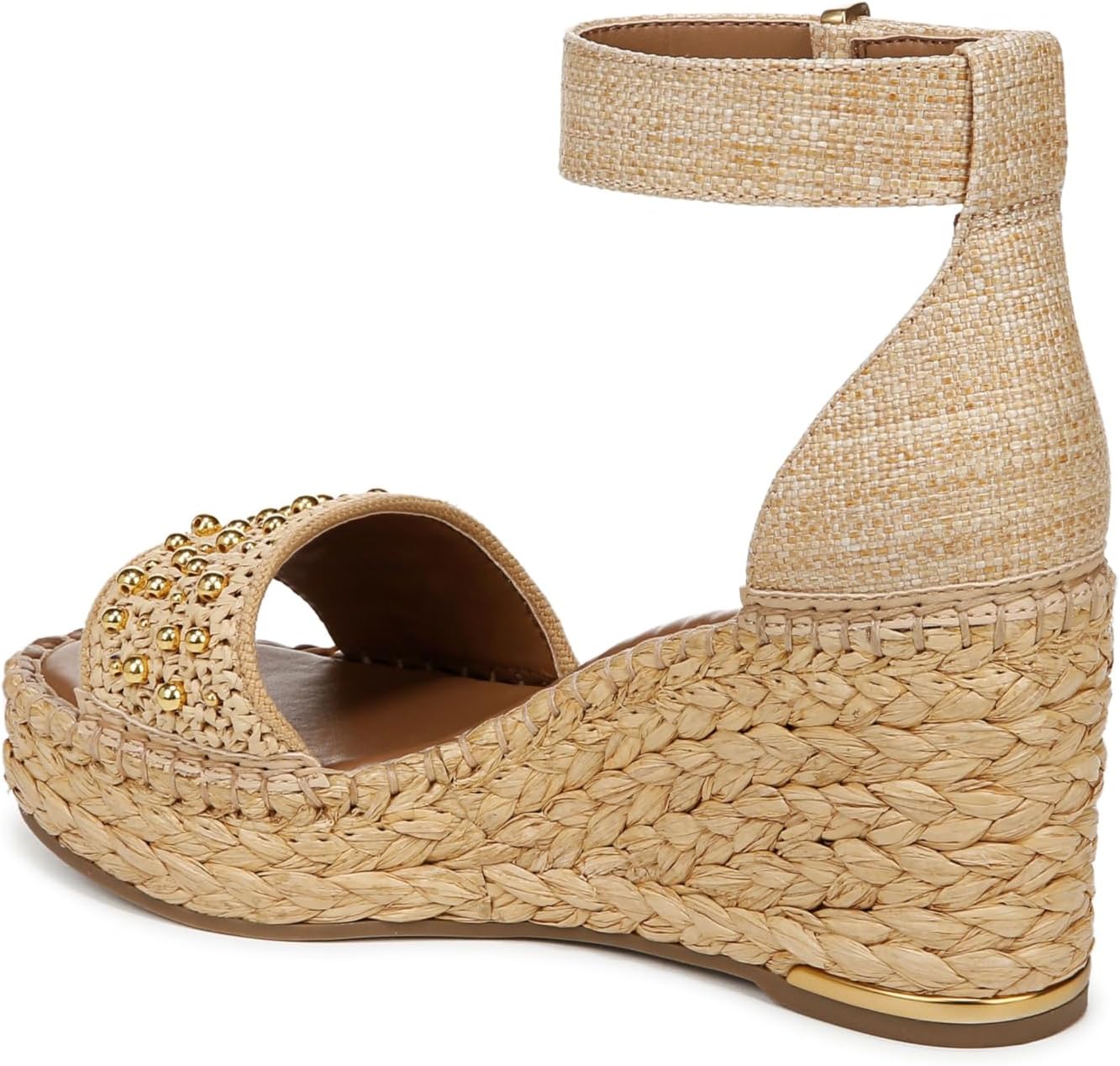 Franco Sarto Womens Clemens Raffia Espadrille Wedge Sandals