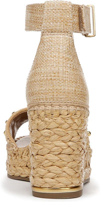 Franco Sarto Womens Clemens Raffia Espadrille Wedge Sandals
