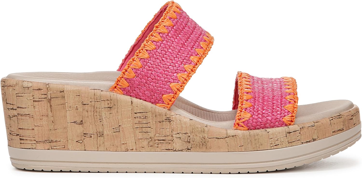 BZees Women's Resort Cork Wedge Strappy Sandal