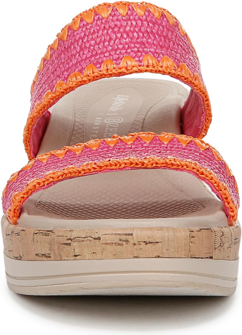 BZees Women's Resort Cork Wedge Strappy Sandal