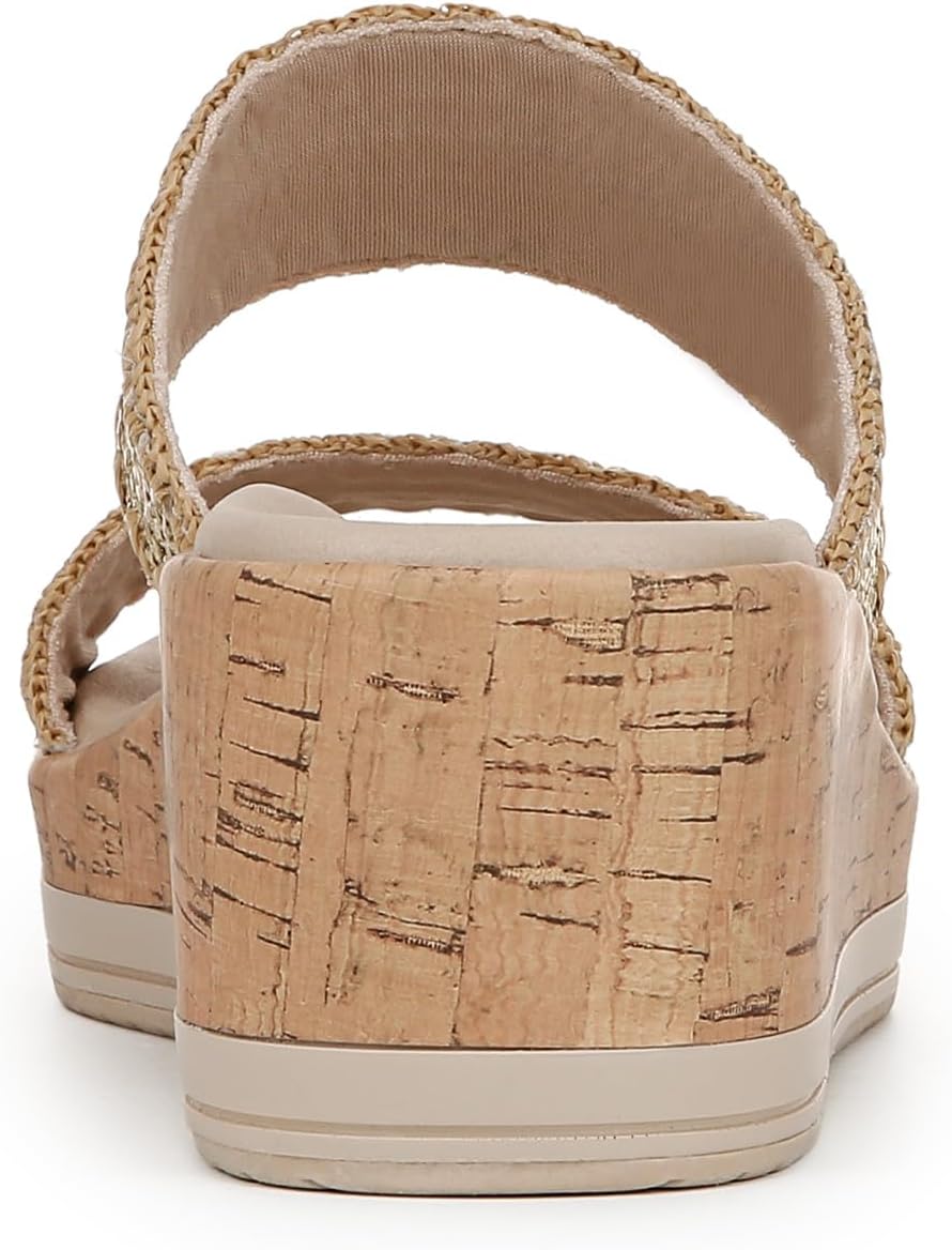 BZees Women's Resort Cork Wedge Strappy Sandal