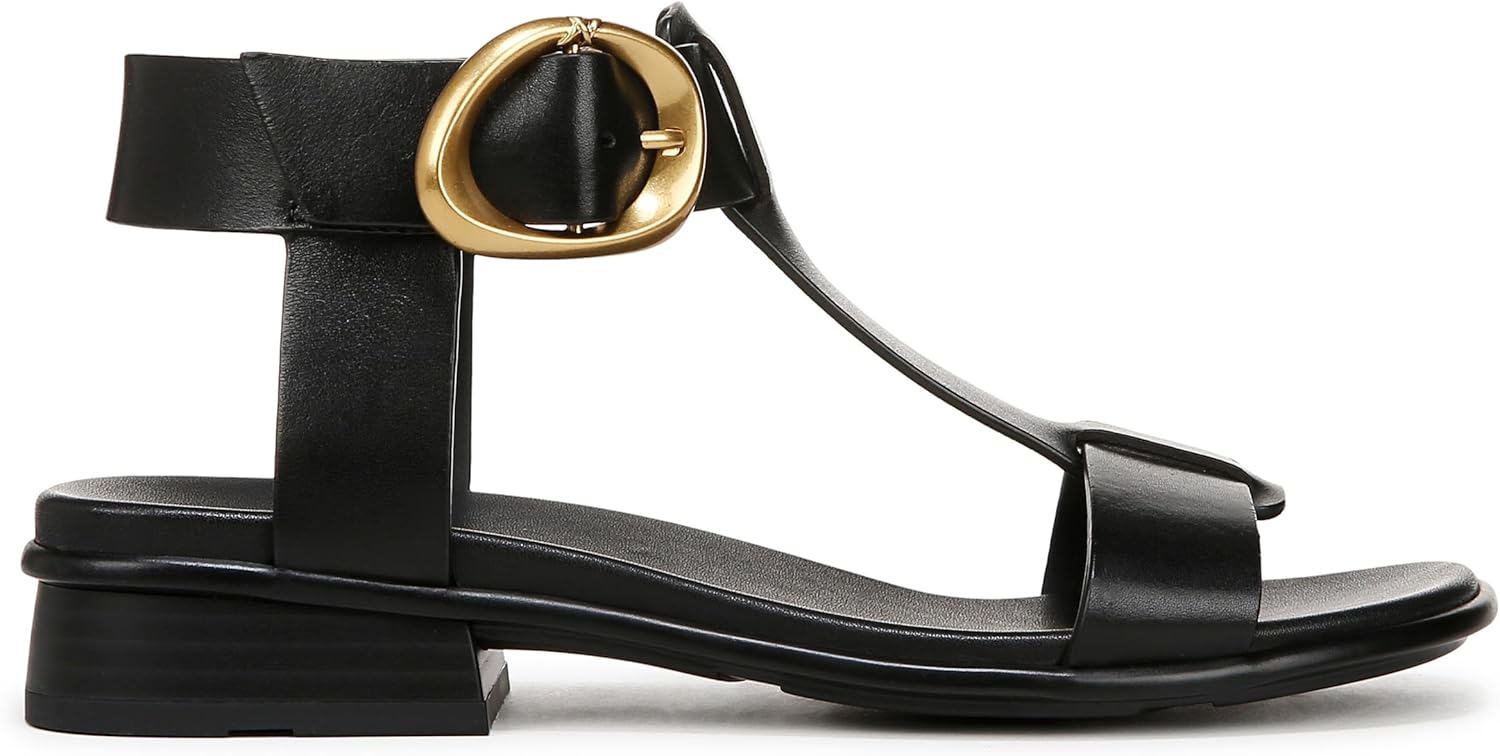 Naturalizer Women's Brandy T-Strap Buckles Low Block Heel Sandal