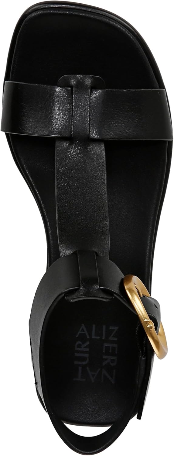 Naturalizer Women's Brandy T-Strap Buckles Low Block Heel Sandal