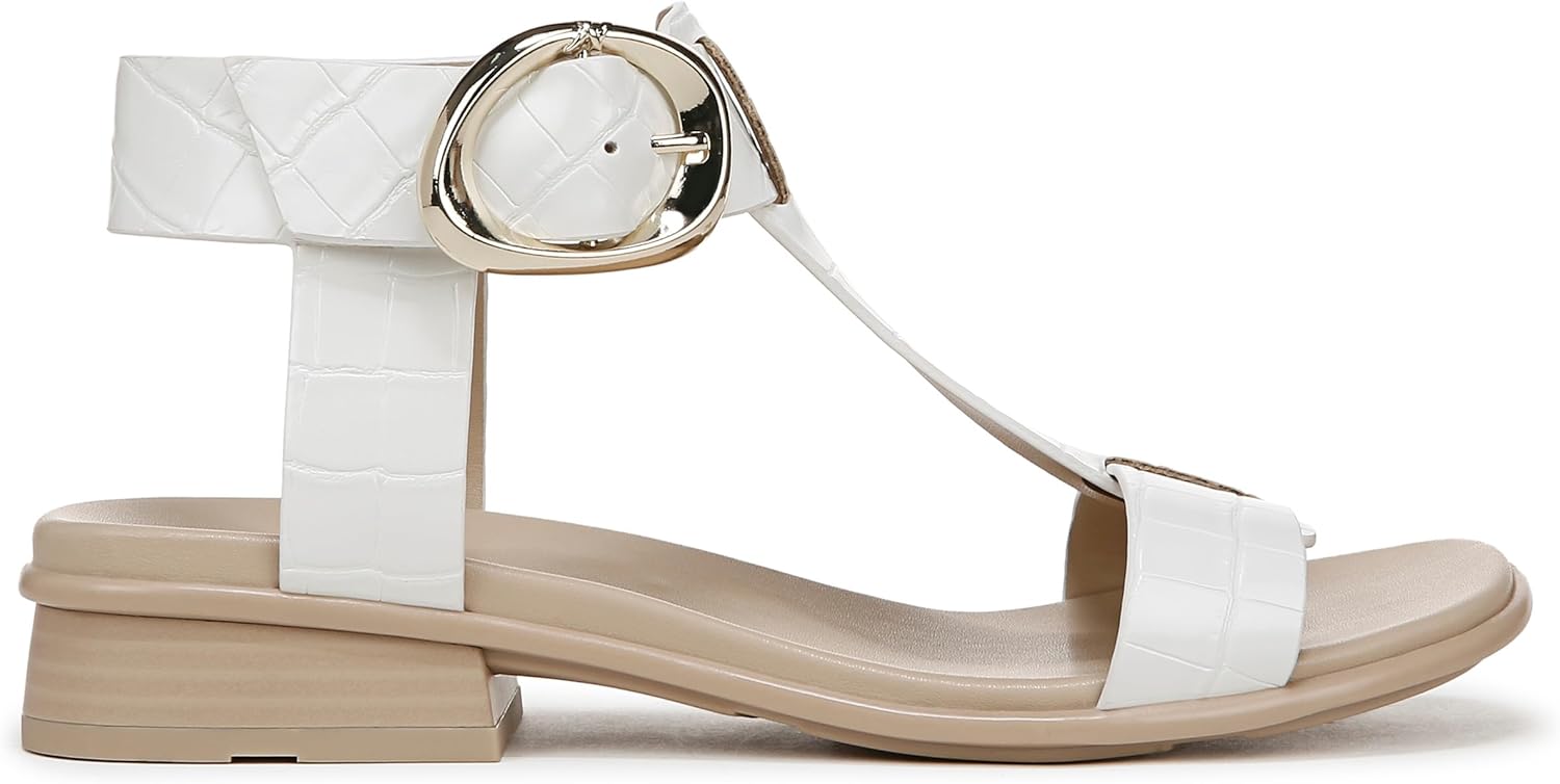 Naturalizer Women's Brandy T-Strap Buckles Low Block Heel Sandal