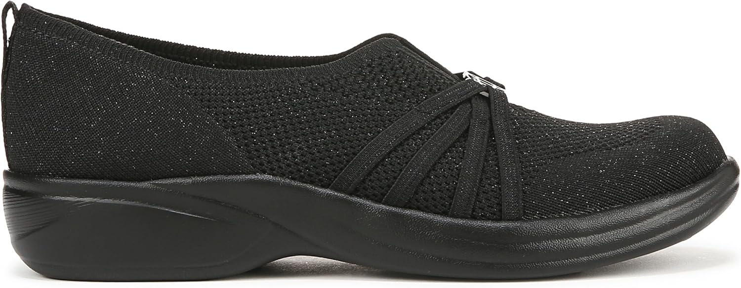 BZees Women's Niche Knit Slip On Ballet Flat