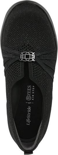BZees Women's Niche Knit Slip On Ballet Flat