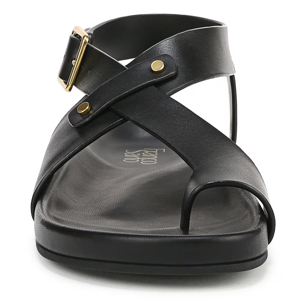 Franco Sarto Women' s Blair Toe Loop Buckle Flat Sandals