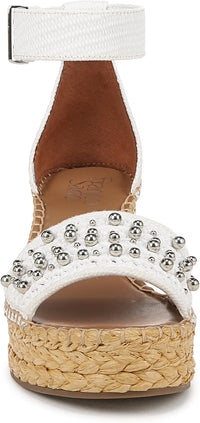 Franco Sarto Womens Clemens Raffia Espadrille Wedge Sandals