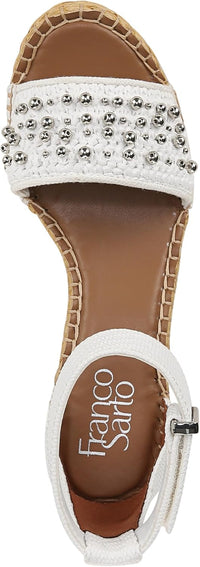 Franco Sarto Womens Clemens Raffia Espadrille Wedge Sandals