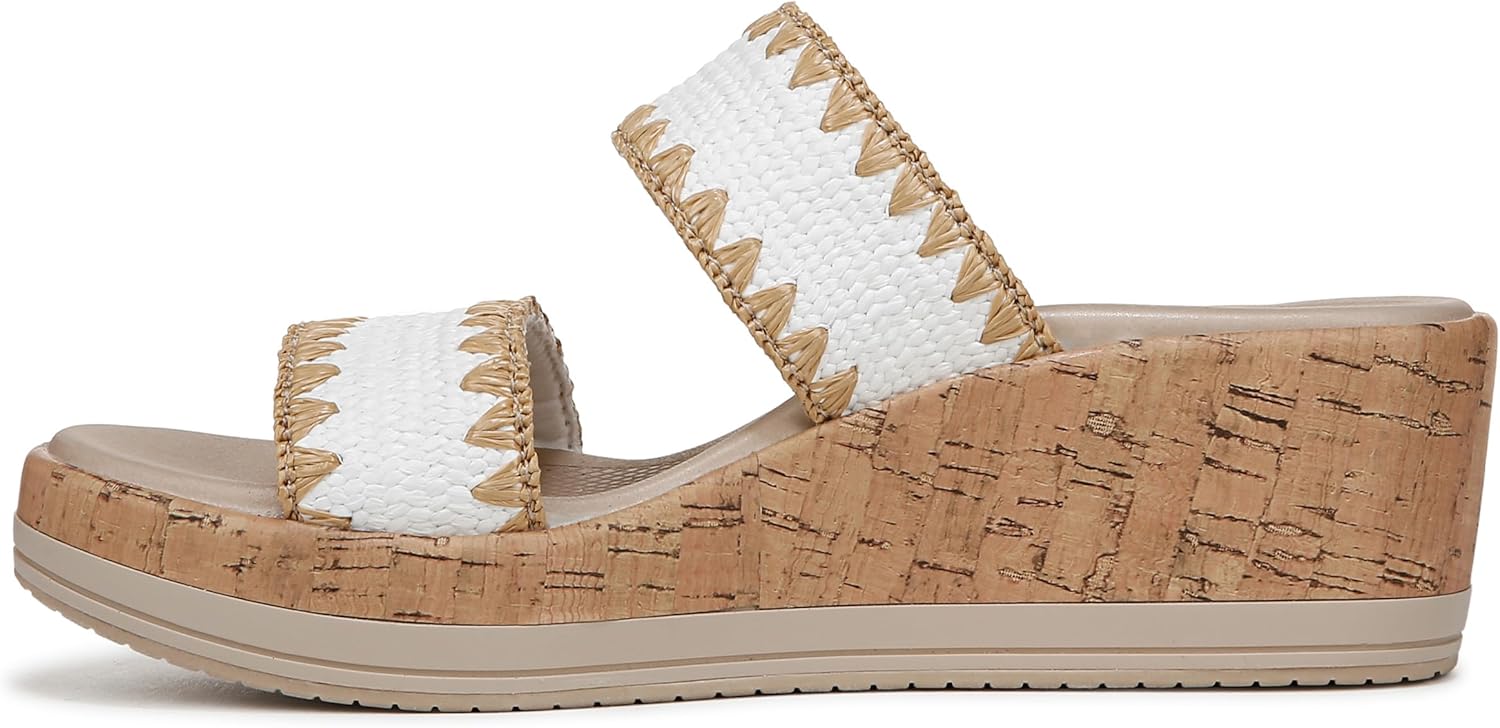 BZees Women's Resort Cork Wedge Strappy Sandal