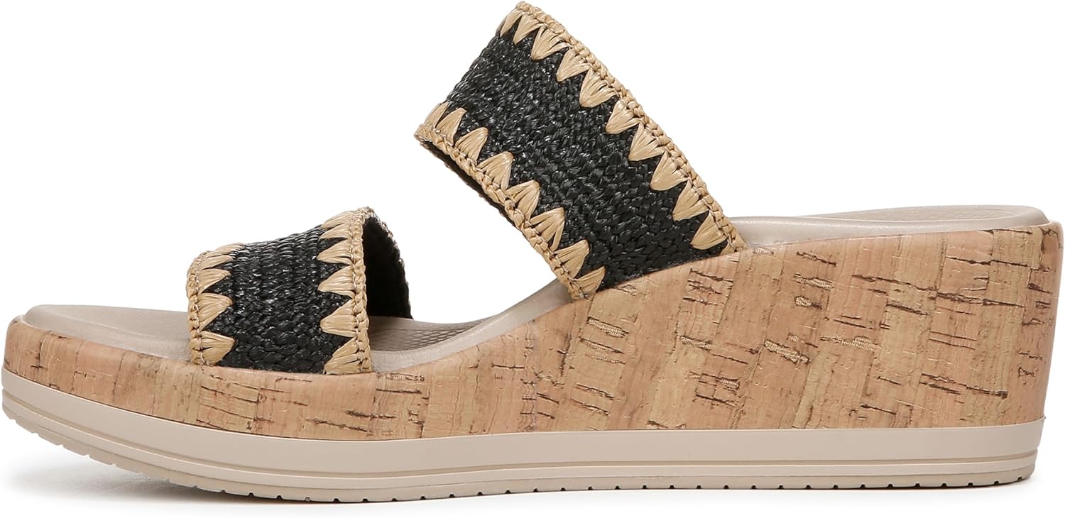 BZees Women's Resort Cork Wedge Strappy Sandal