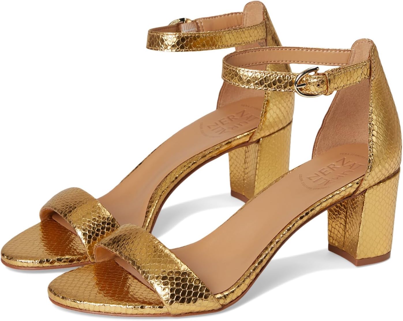 Yellow Metallic Snake Print