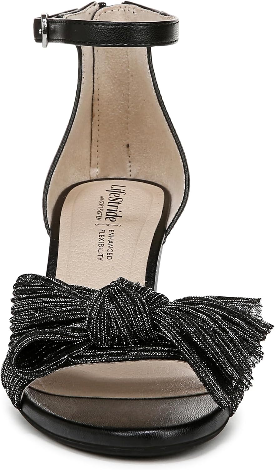 LifeStride Womens Florence Bow Ankle Strap Dress Sandal