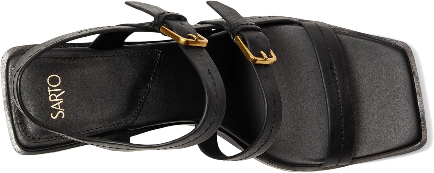 Franco Sarto Women's Frances Triple Buckle Block Heel Sandal