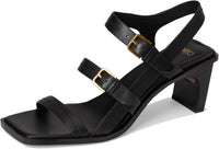 Franco Sarto Women's Frances Triple Buckle Block Heel Sandal